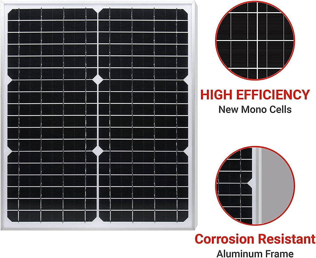 10W 12V Monocrystalline Solar Panel Battery Charger Kit with 10A Charge Controller + Extension Cable V941
