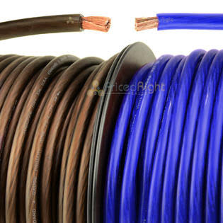 100 ft 4 Gauge Power Ground Wire Cable Blue Black T358618