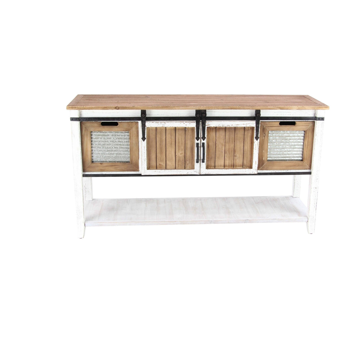 Wood and Metal Console Cabinet E785