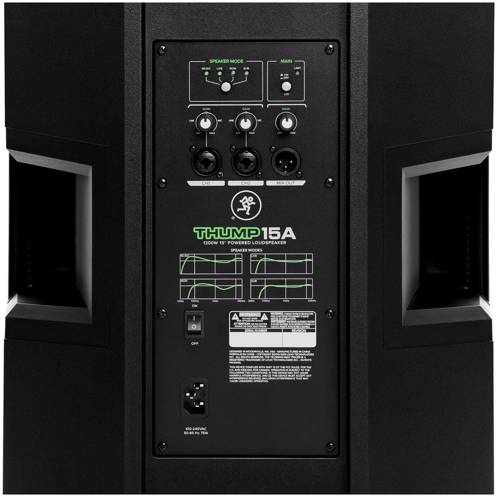 15x22 1300W Powered PA Speakers with Stands Cables Bag Q7722