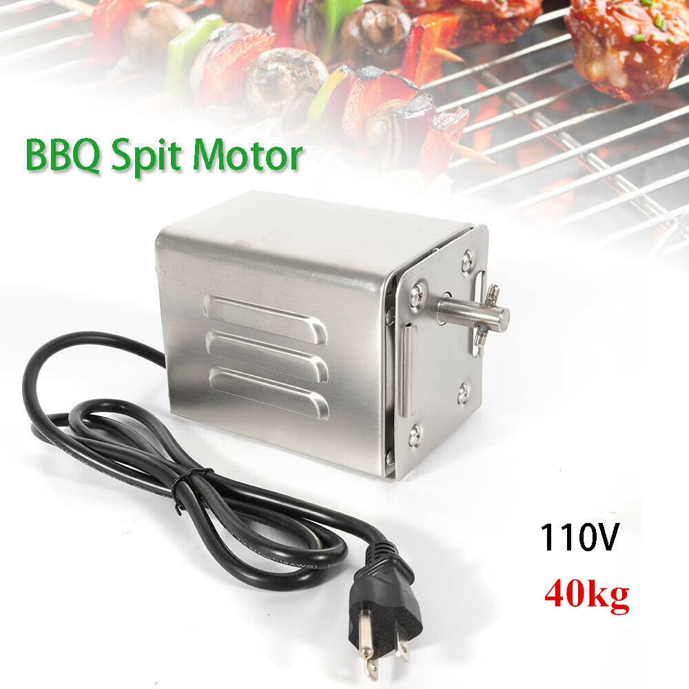 15W Electric BBQ Rotisserie Grill Motor 40kg Load 110V Silver R28891
