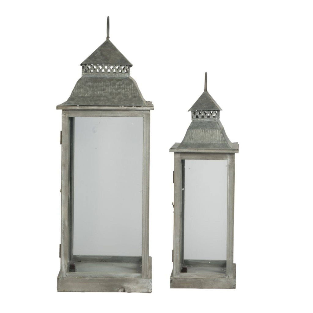Set of 2 Antique Silver Lanterns X6107