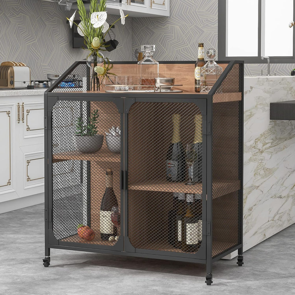 Metal Mesh Storage Cabinet with Double Door O440