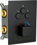 Matte Black 3-Way Thermostatic Shower Diverter Mixer Valve Trim N431