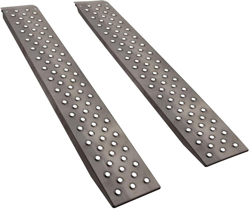 Heavy Duty 10ga Steel Trailer Loading Ramps, 2500lb Capacity (1-Pack) L60229