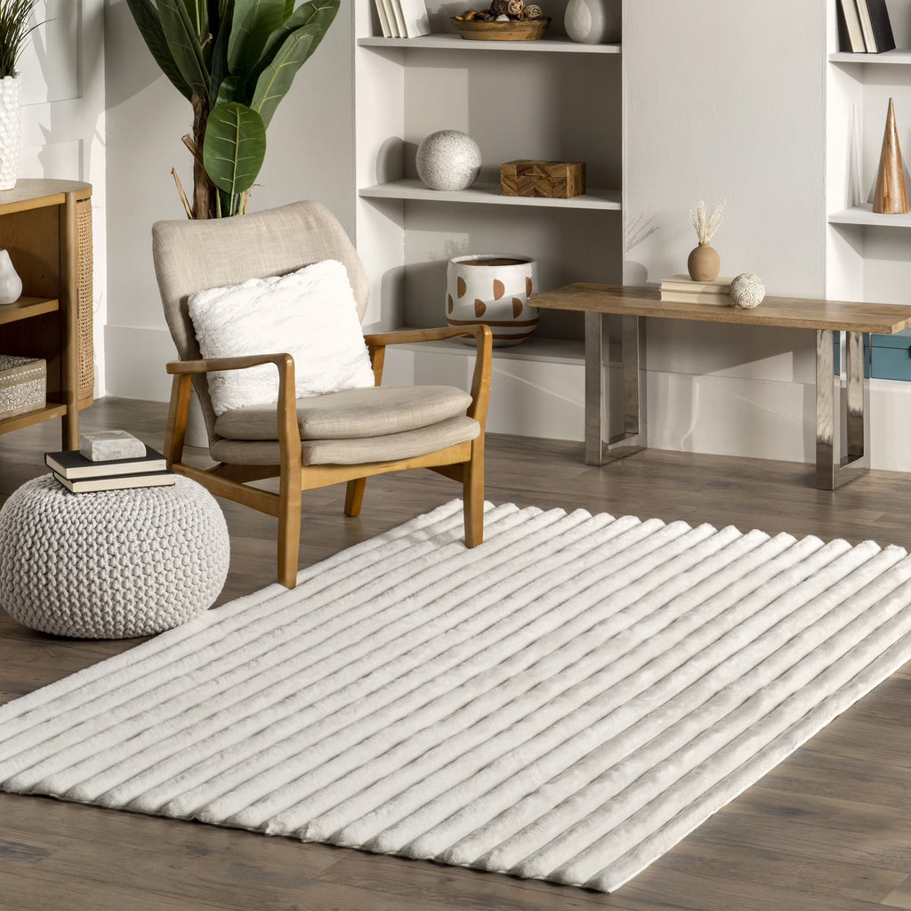 Faux Rabbit Machine Washable Area Rug L3295
