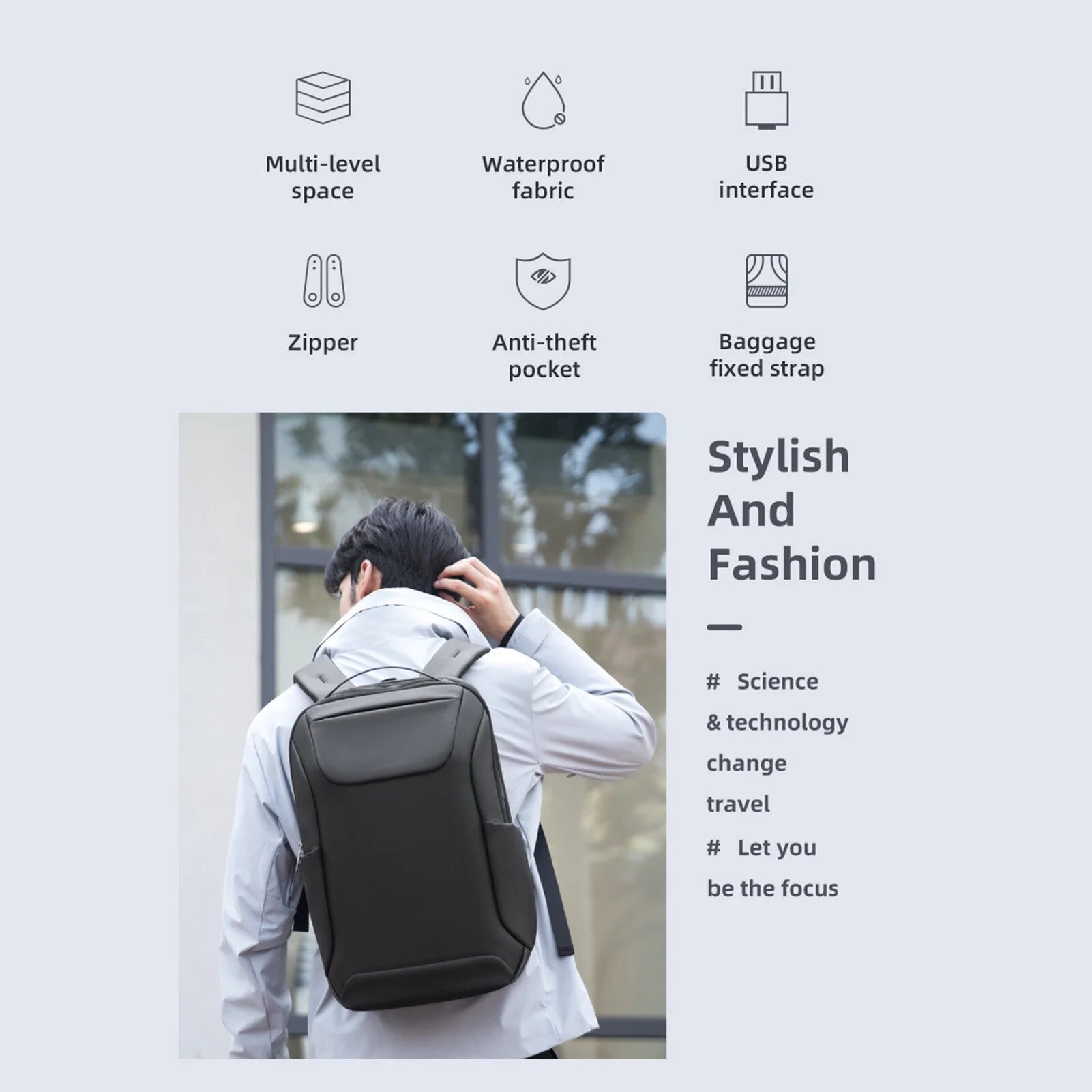Waterproof Two Shoulder Laptop Bag V70239