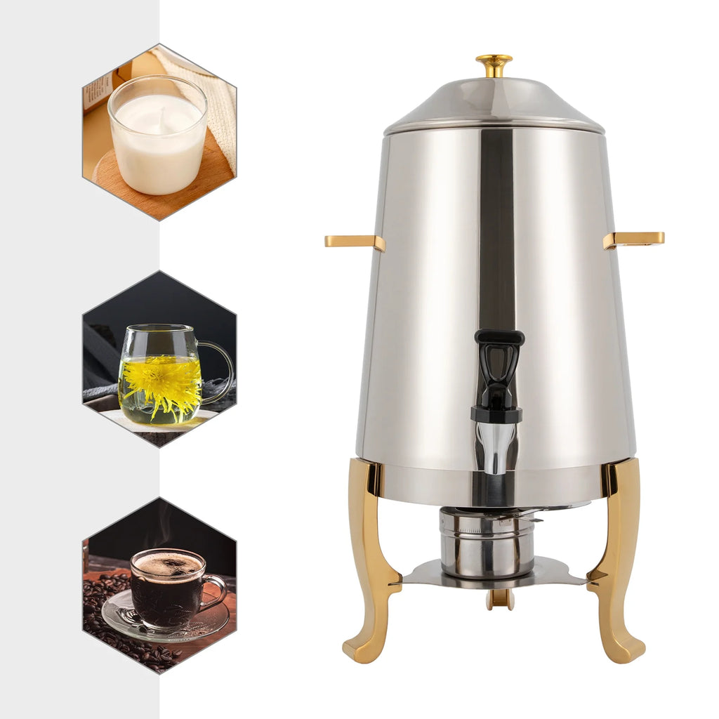 Heatable Stainless Steel Hot Beverage Dispenser with Spigot 13L D543816