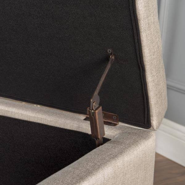 Beige Fabric Storage Ottoman O94918
