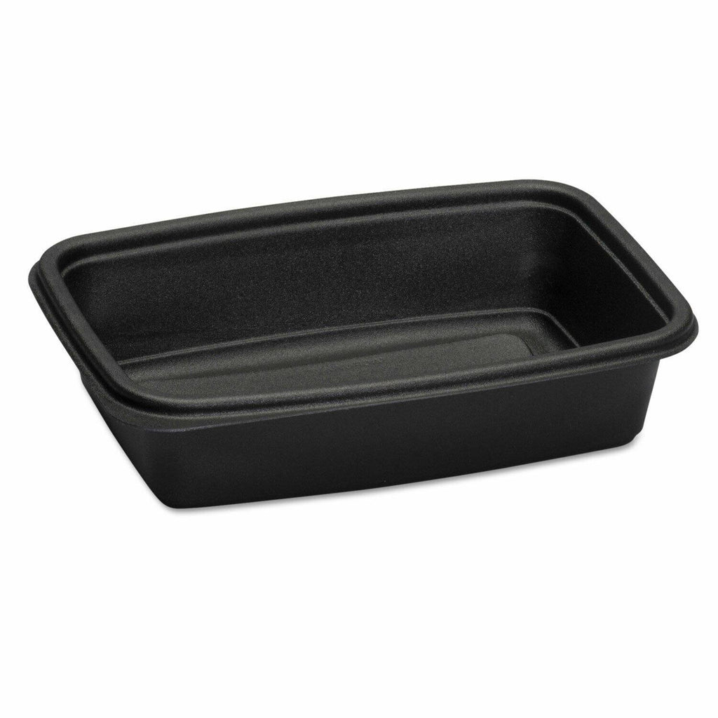 32 oz Black Plastic Microwave-Safe Containers X619