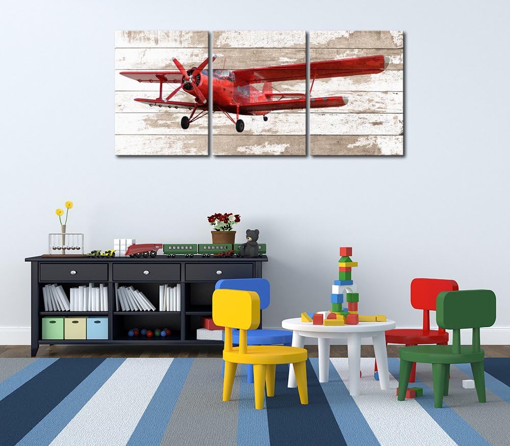 3 Piece Retro Airplane Canvas Prints Wall Art Stretched and Framed 16x20 I74588