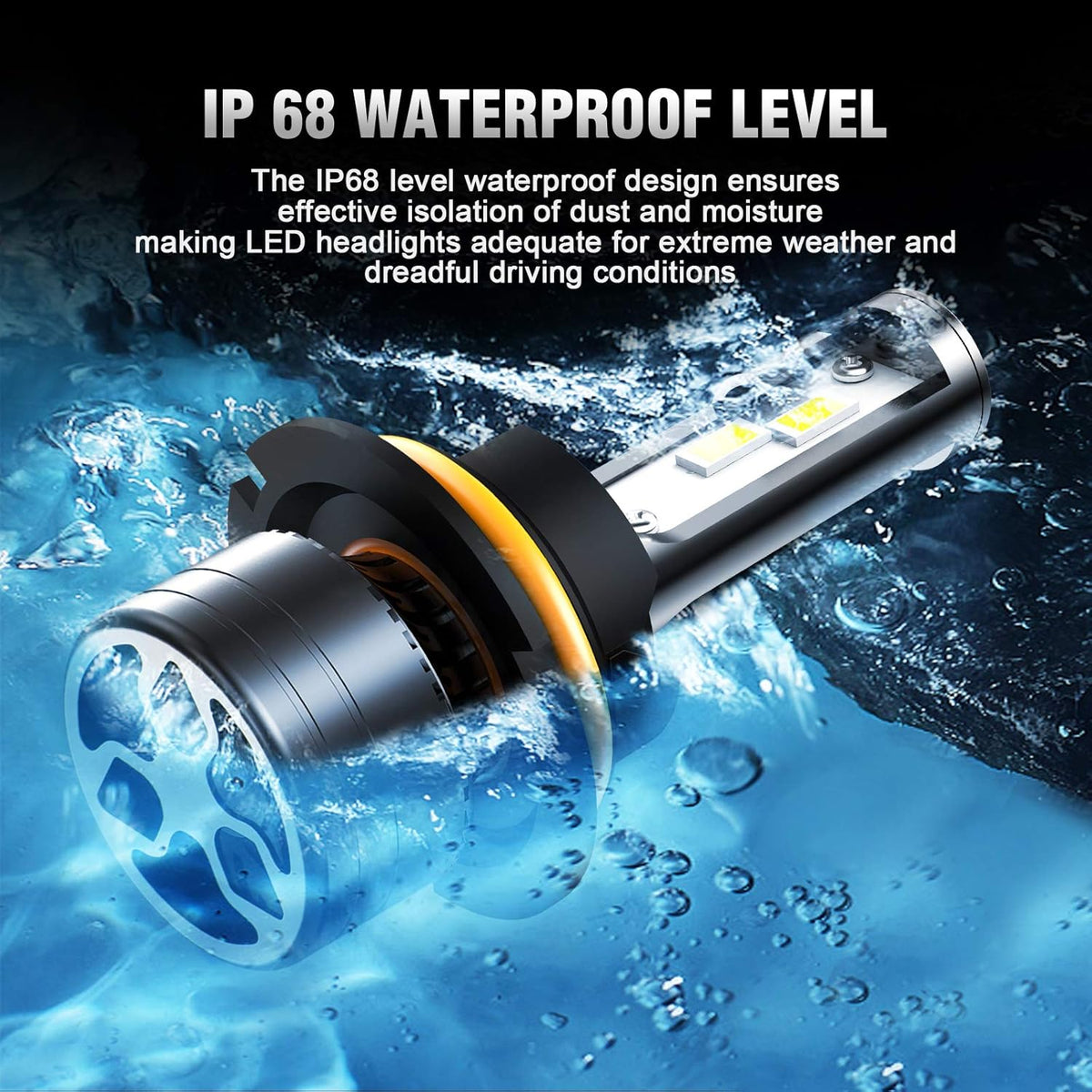 LED Headlight Bulbs Conversion Kit, 6500K, IP68 Waterproof, Pack of 2 W214
