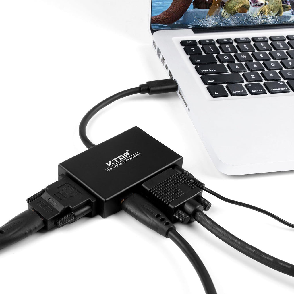 USB 3.0 to HDMI-DVI-VGA Video Graphics Card Adapter, Pack of 2 F731