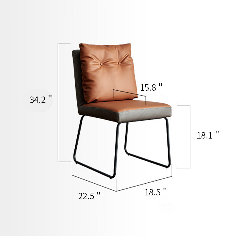 Set of 2 PU Leather High Back Kitchen Dining Chairs (orange) C126541