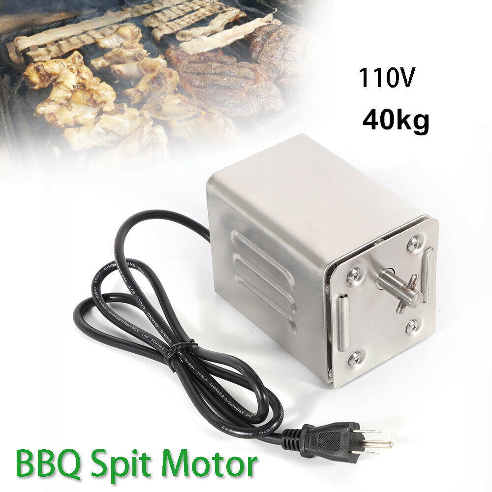 15W Electric BBQ Rotisserie Grill Motor 40kg Load 110V Silver R28891