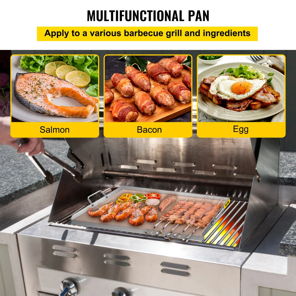 Stainless Steel Flat Top Griddle with 2 Handles S5863