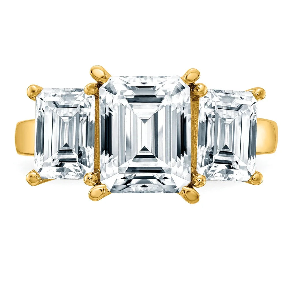 14K Yellow Gold Moissanite Octagon Ring M900182