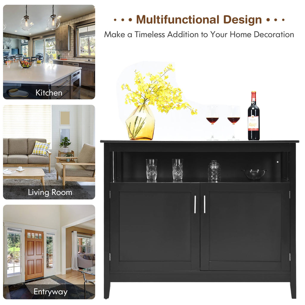 Black 2 Doors Kitchen Sideboard Cabinet Z312