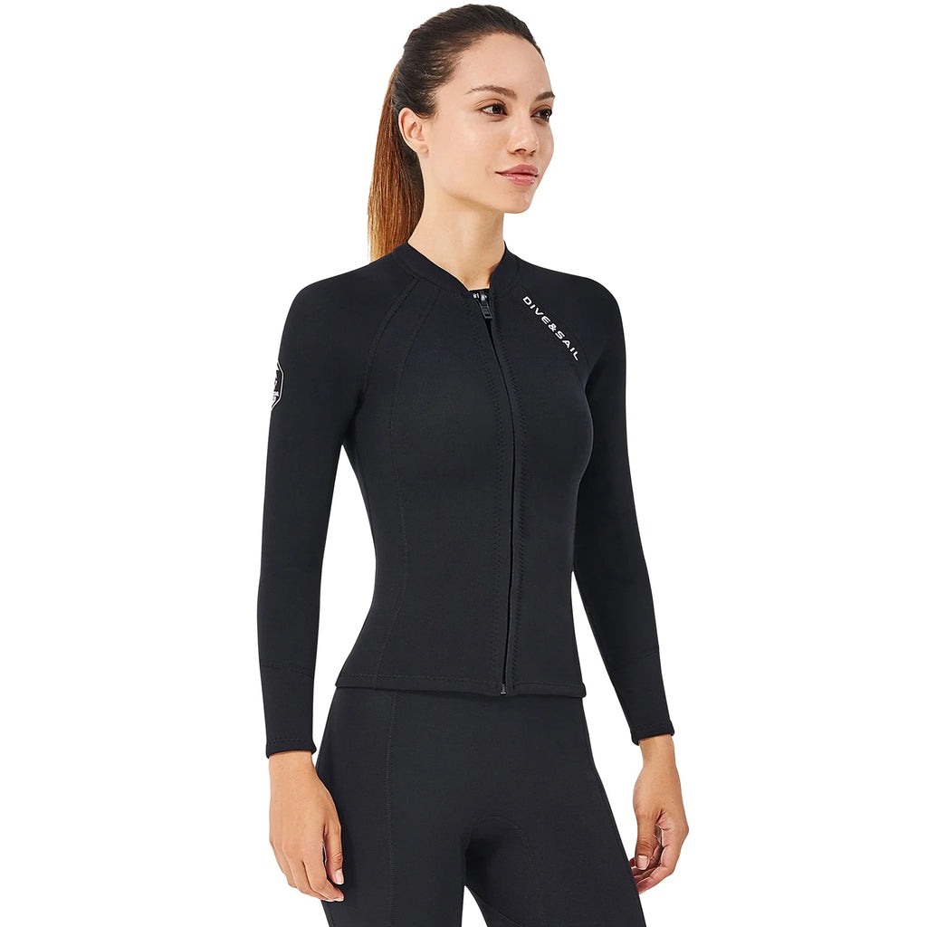 2mm Neoprene Front Zipper Wetsuits Jacket Long Sleeves Z324