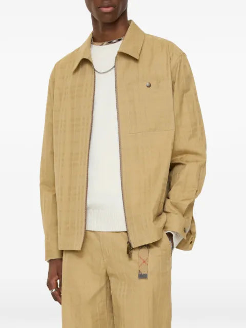 Burberry check cotton zip overshirt