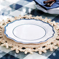 Set of 4 Scalloped Melamine Dinner Plates R318