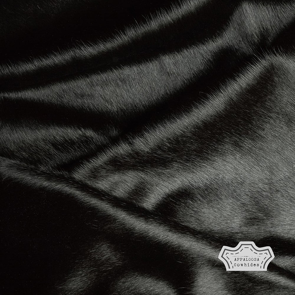 Solid Black Cowhide Rug 5' x 7' W1993
