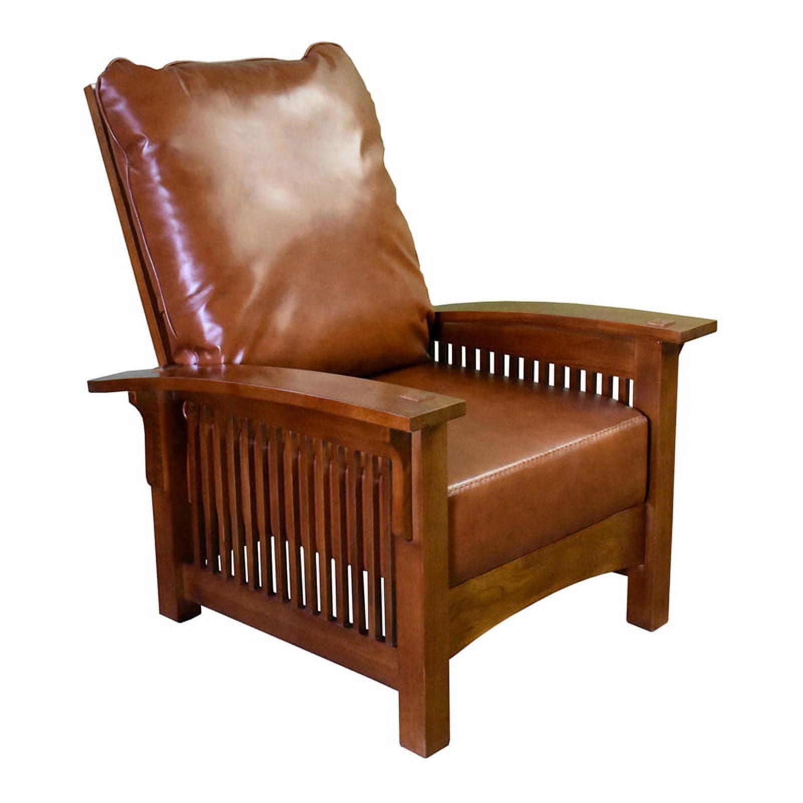 Reddish Brown Leather Morris Chair S267016