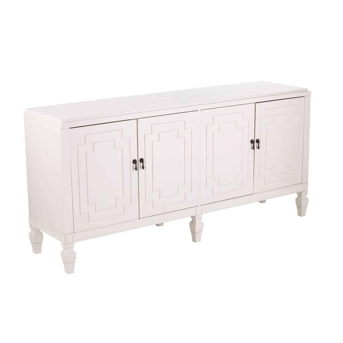 Antique White Low-Profile Accent Cabinet L69945