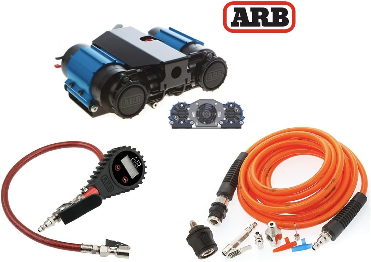 12 Volt Twin Air Compressor and Tire Inflation Kit with Digital Tire Inflator R1953