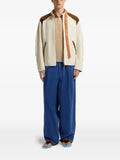 Marni cream nappa leather jacket with buckle collar