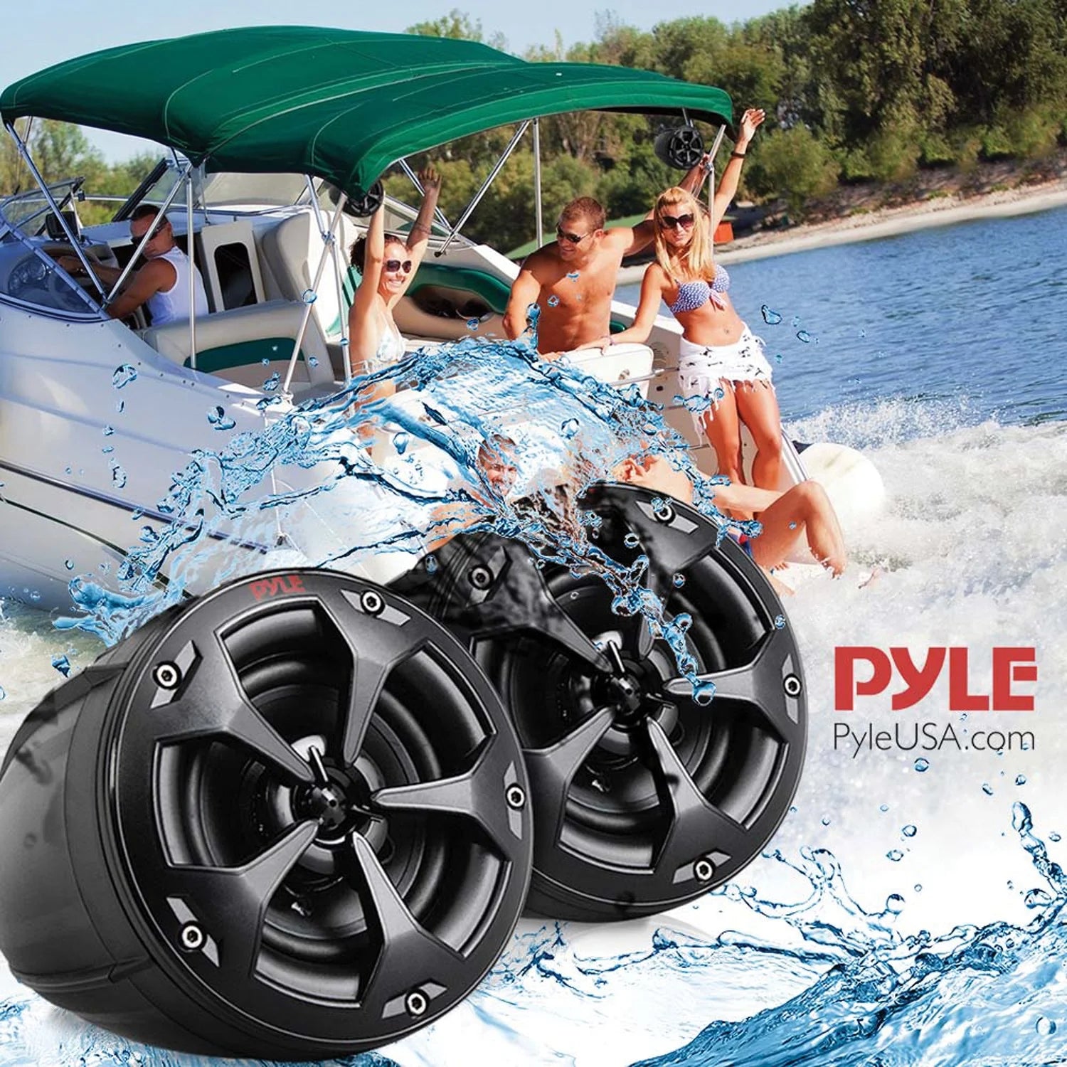 4 Inch 800W 2-Channel Marine Grade Waterproof Off-Road Speakers with Amplifier B48860