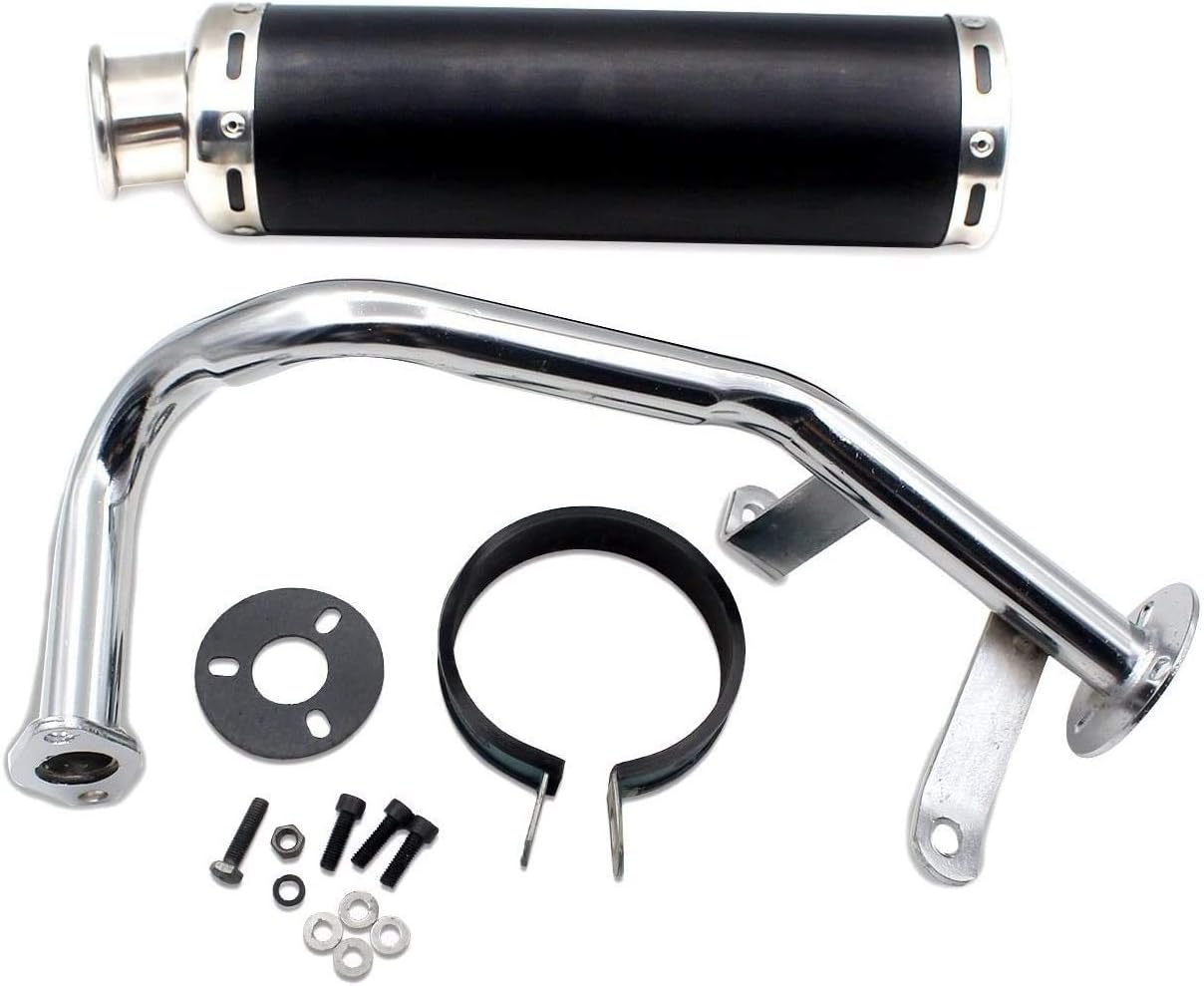 Exhaust System Muffler for 4 Stroke 50cc 150cc Scooters (Silver) Pack of 2 J7603