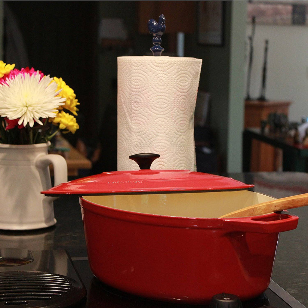 5.5-Quart Red Enameled Cast Iron Round Dutch Oven F3672