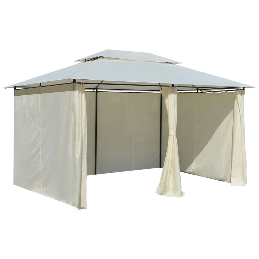 White Garden Marquee with Curtains P9196