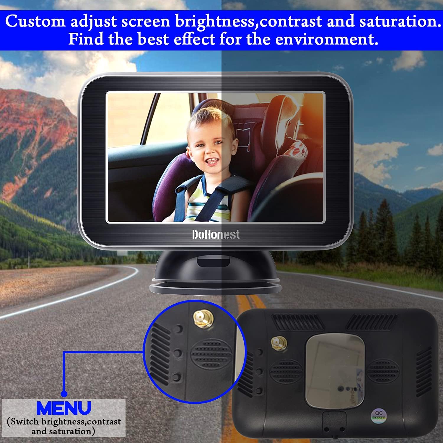 5'' AHD 1080P IR Night Vision Baby Car Camera Monitor with Second Backup Camera R16476