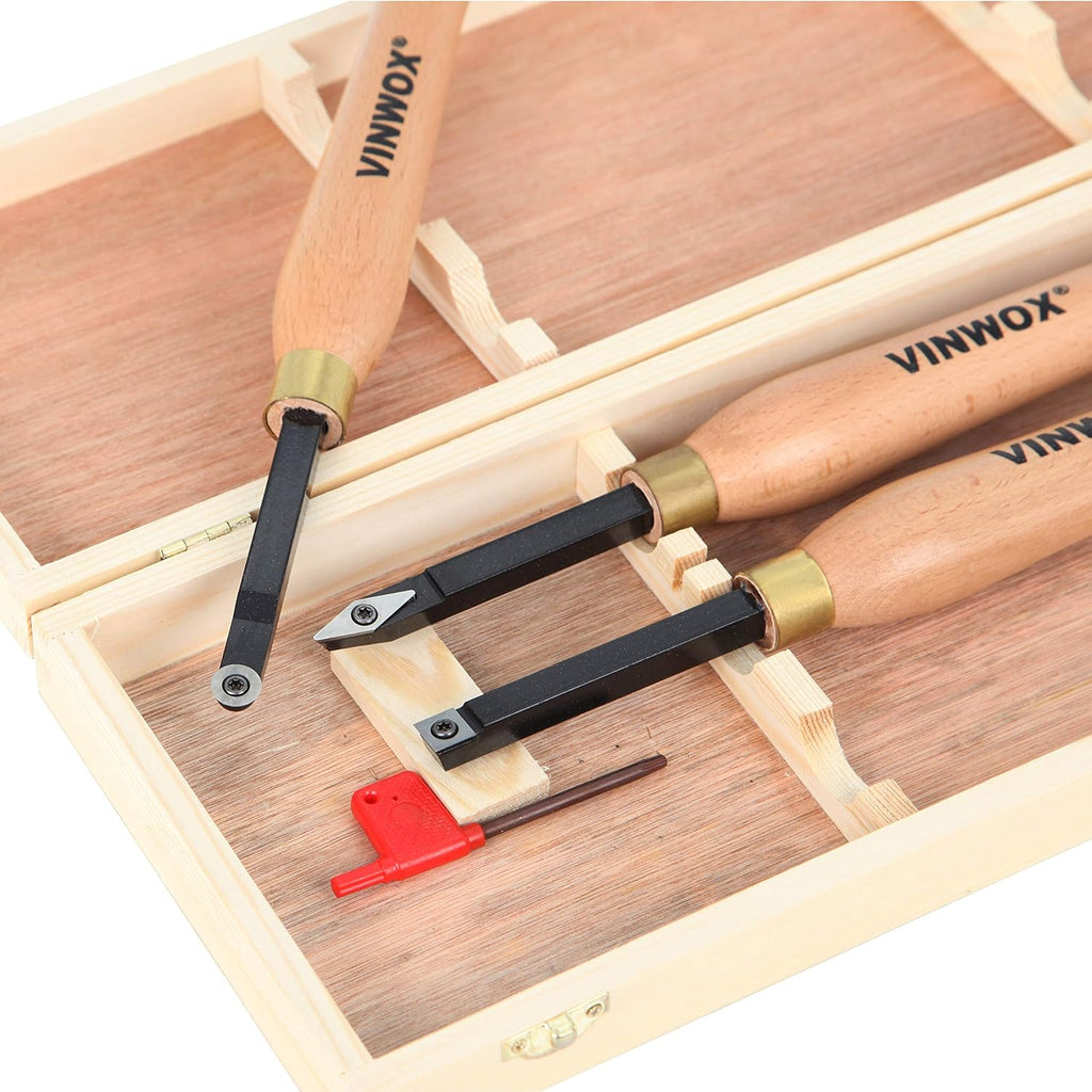 3 PCS Carbide Wood Lathe Turning Tool Set J83924