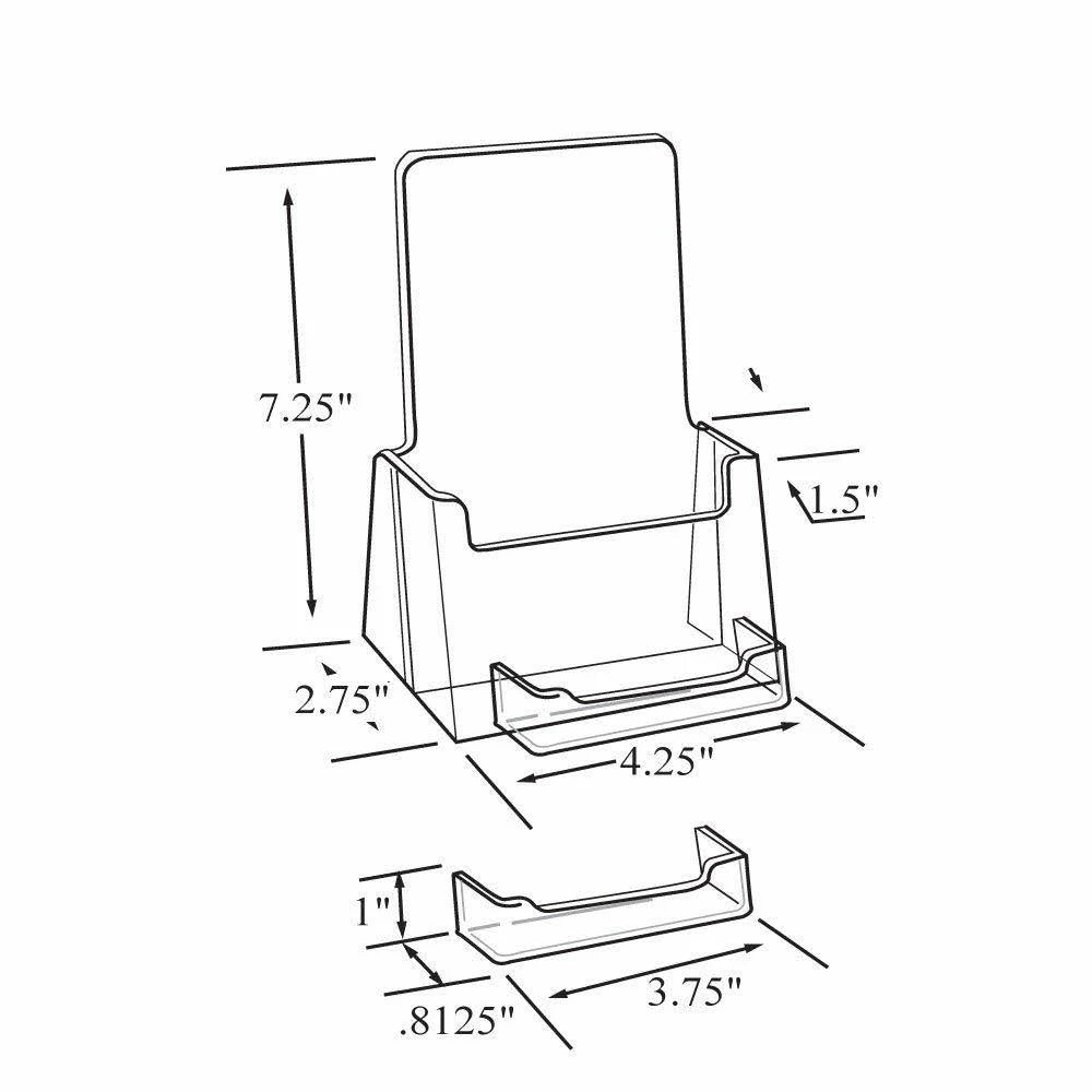 100-Pack Counter Trifold Brochure Holder with Business Card Pocket A147971