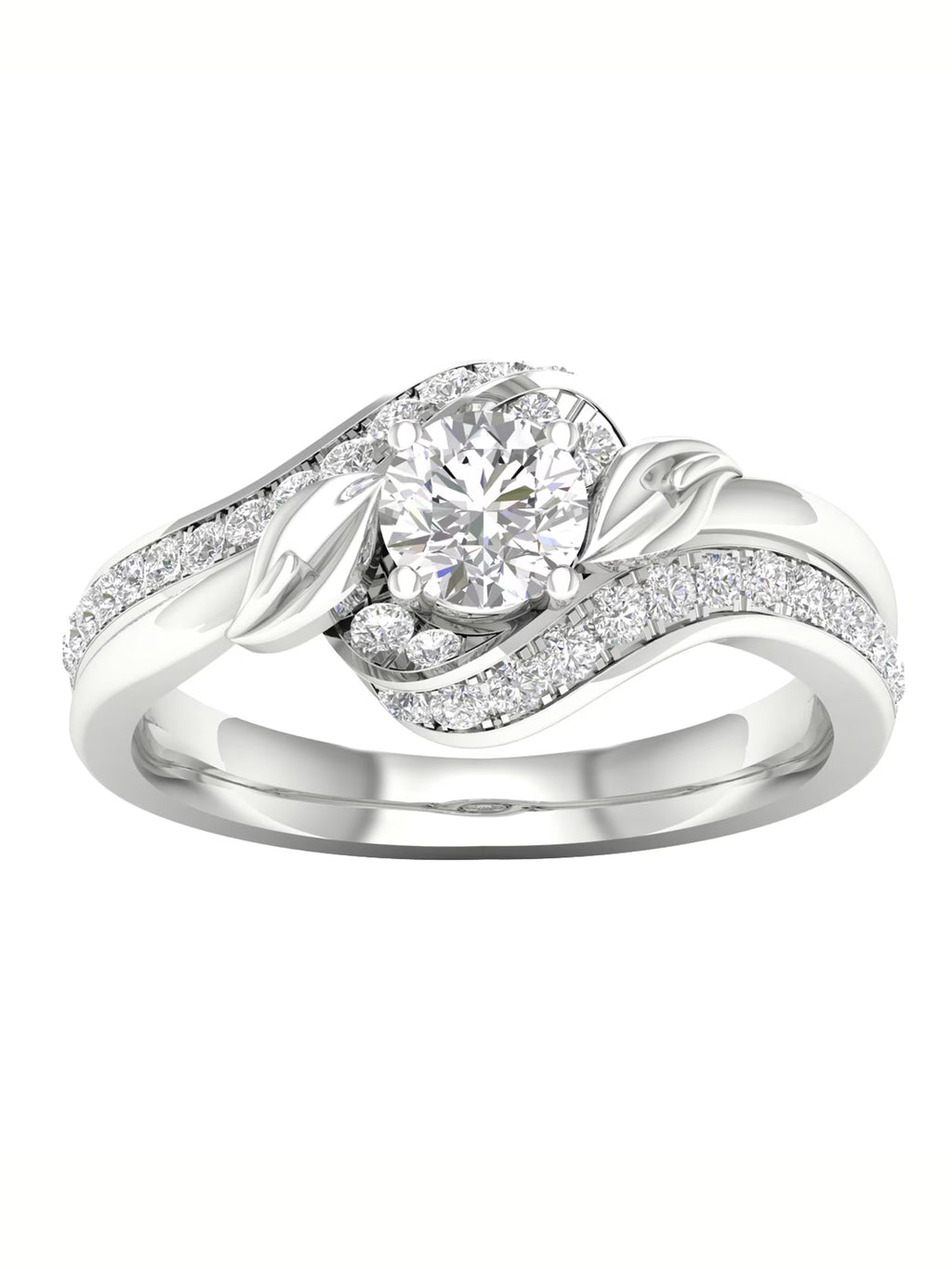 3/4Ct TDW Diamond 14k White Gold Bypass Engagement Ring I194