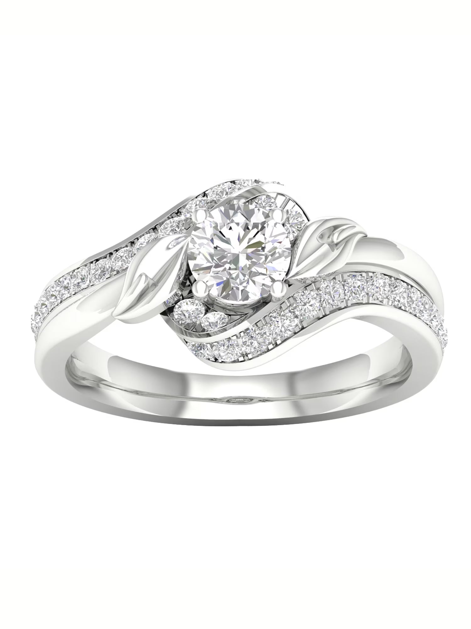 3/4Ct TDW Diamond 14k White Gold Bypass Engagement Ring I194