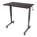 Crank Adjustable Height Rolling Standing Desk 48x22 Charcoal Frame Matte Black Top W9458