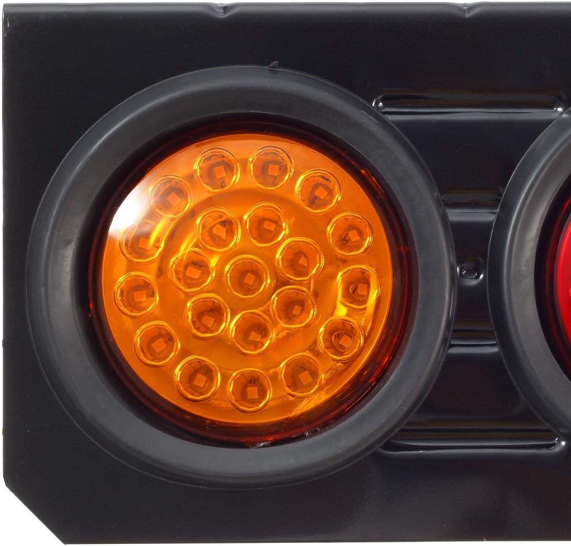 63 LED 4 Inch Round Trailer Tail Lights Bar Kit with Iron Bracket Base Waterproof 12V-30V (2pcs) Z858