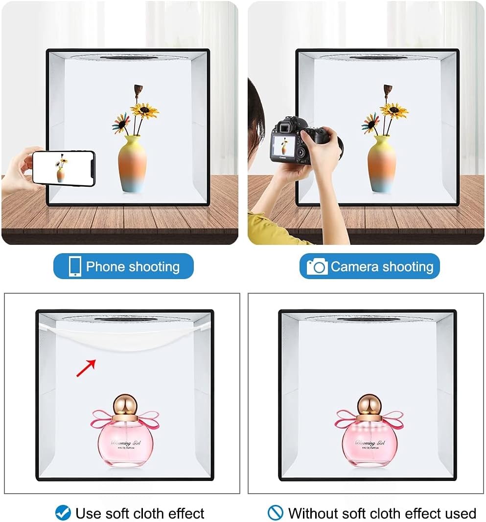 15.8"/40cm Photo Studio Light Box with Led Lights and 12 Colors Backdrops, Pack of 2 V763070
