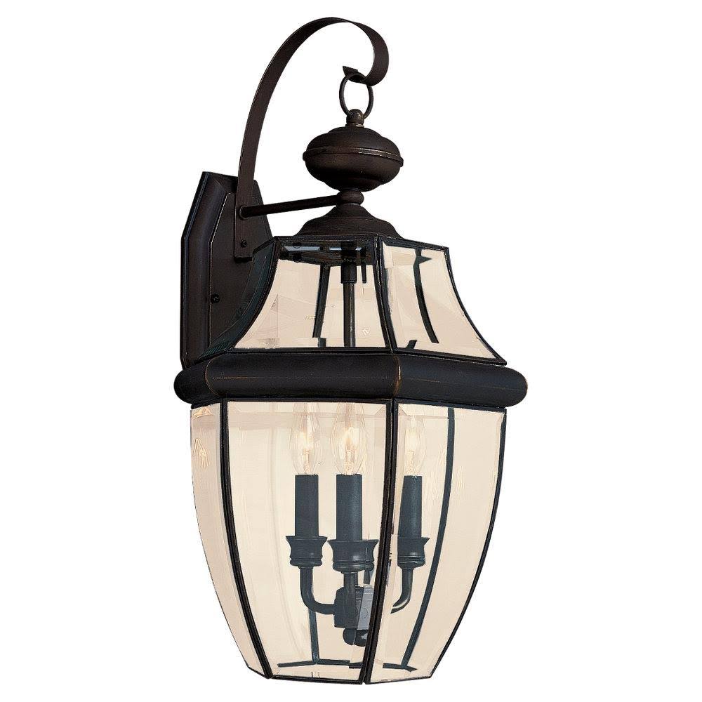 Antique Bronze Three Light Outdoor Wall Lantern H9021