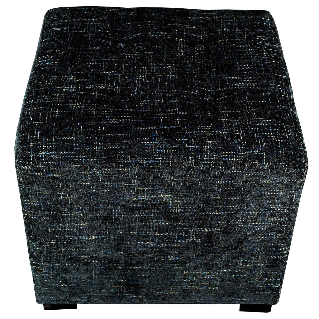 Black 4-Button Tufted Square Ottoman X77466