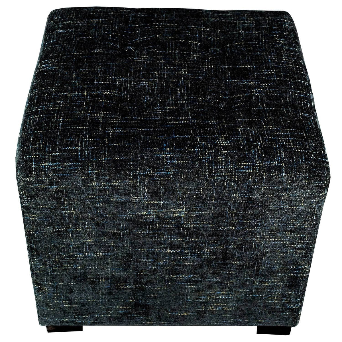 Black 4-Button Tufted Square Ottoman X77466