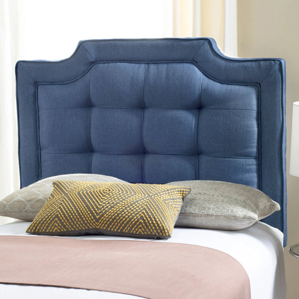 Navy Tufted Linen Full Headboard N95026