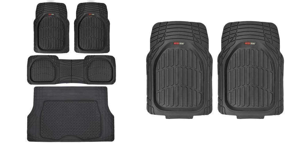 4pc Black Rubber Car Floor Mats Set with Cargo F920