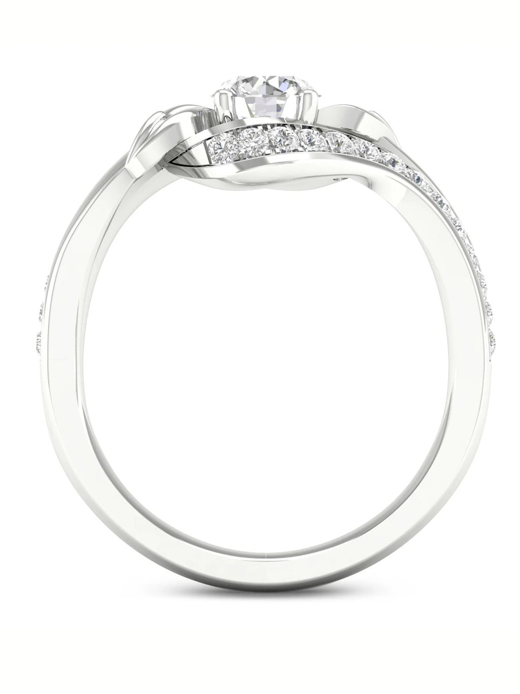 3/4Ct TDW Diamond 14k White Gold Bypass Engagement Ring I194