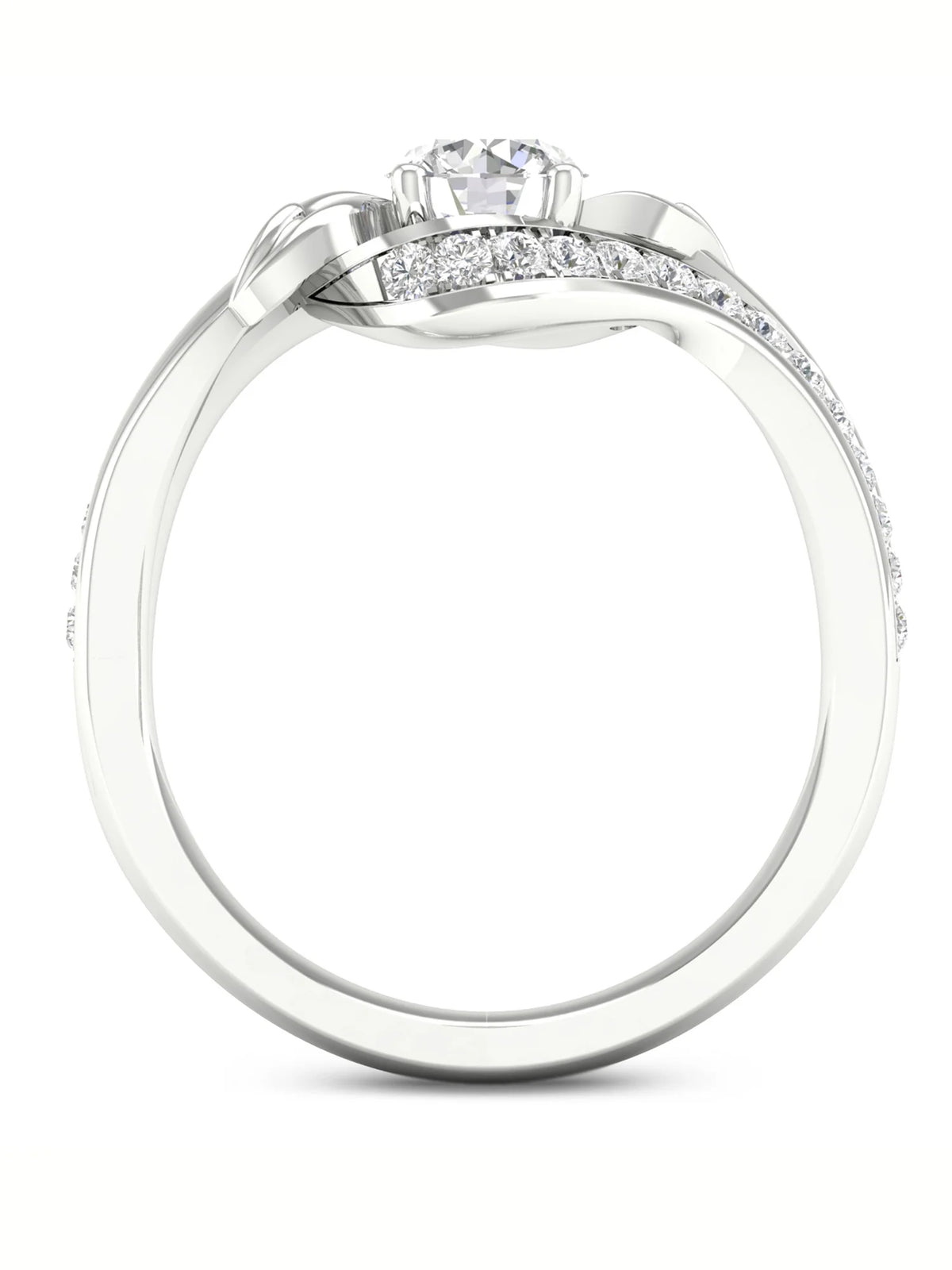 3/4Ct TDW Diamond 14k White Gold Bypass Engagement Ring I194