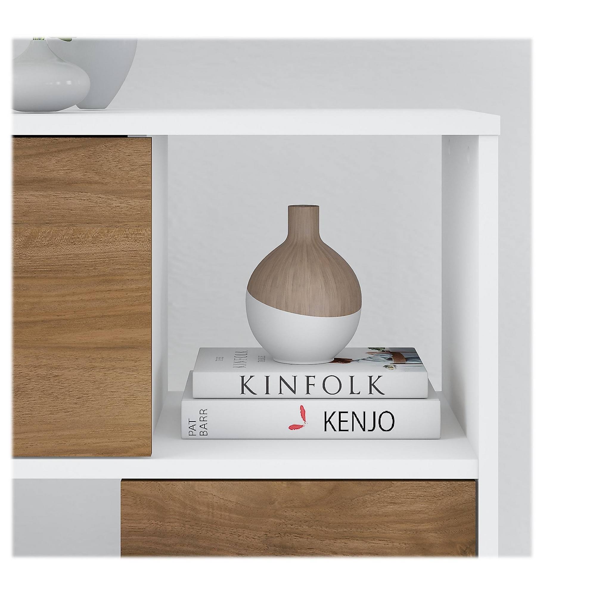 White and Fresh Walnut 6-Cube Organizer Q858883